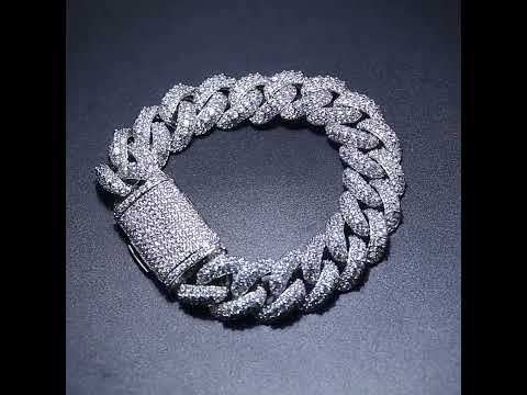 18mm Iced Box Clasp Cuban Chain Necklace