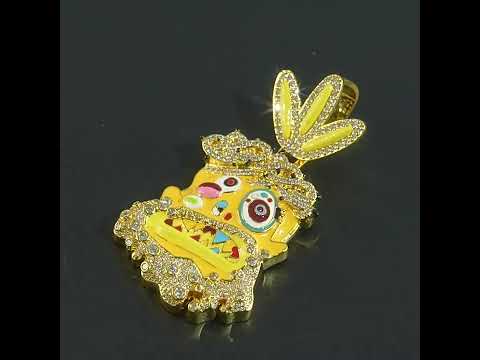 Iced Out Cartoon Monster Pendant