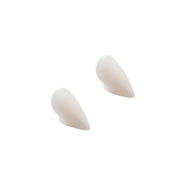 White vampire fang pair showing the curved profile