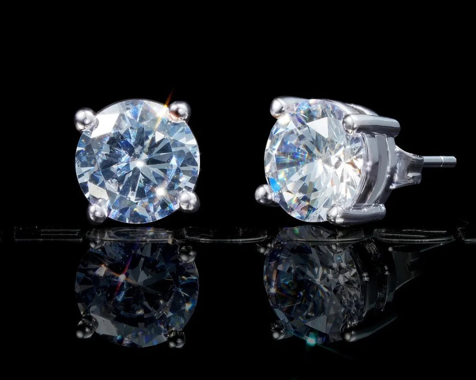 Round iced stud earrings